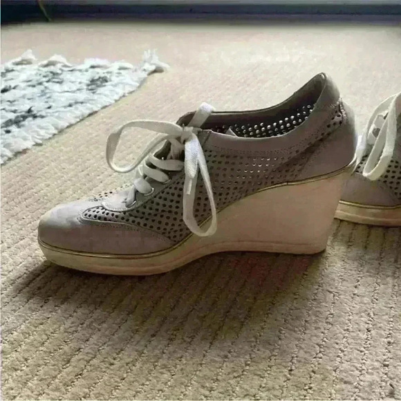 Baldinini Leather Sneaker Platform Shoe, nude lace up ankle boot, size 38 EUR - Picture 8 of 13